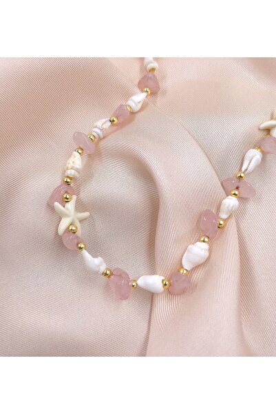 La Clarte Pembe Kuvars Doğal Taş Bileklik ve Kolye Seti| Koşulsuz Sevgi ve Hu...