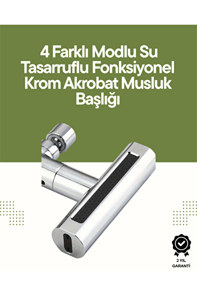 ZERO LAND Cap de robinet cromat MTXDPN |   Ieșire de apă 4 în 1 |   (193747) Ușor de asamblat