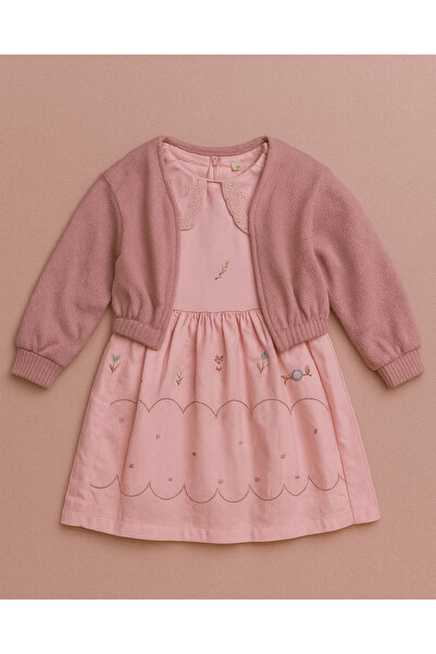 KESKİN BEBE Girl's Cardigan Collar Dress