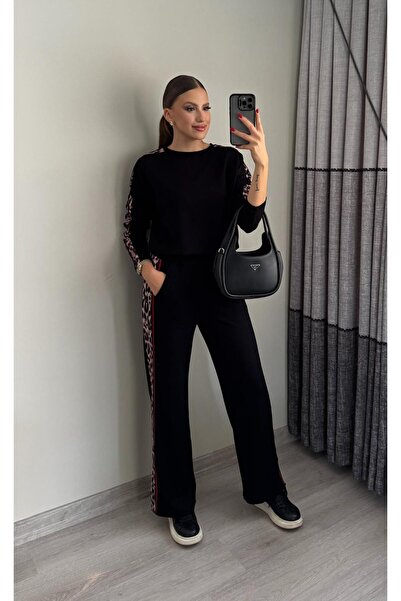 Miasista Şeritli Leopar Eşofman Takımı