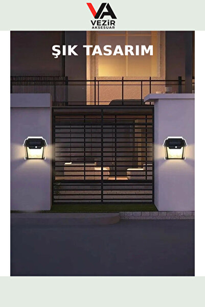 Gold Orion Solar 2'li LED Aplik | Hareket Sensörlü, 3 Modlu, Güneş Enerjili Bahçe – Garaj – Duvar Lambası