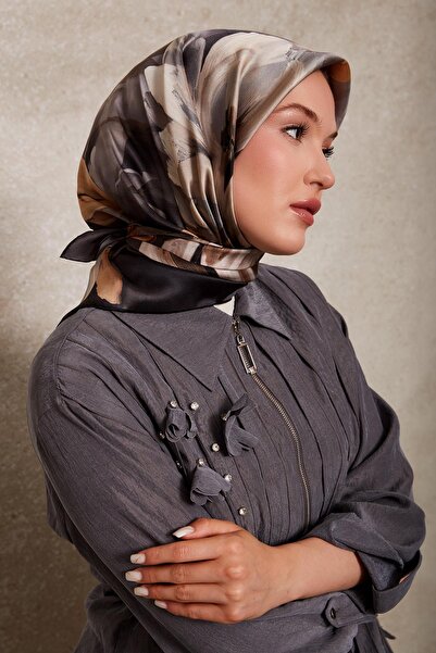 Levidor Anthracite Twill Silk Scarf 44