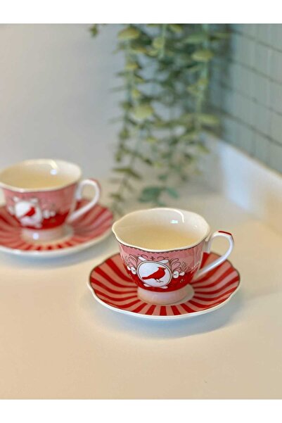 BUCOLIC Set of 2 Royal Bird Pink Cups