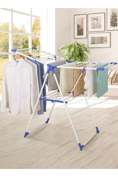 Cady One منشر غسيل ورف تجفيف الملابس أبيض وأزرق