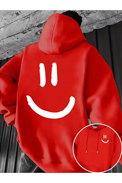ibibik moda Hanorac Minimal Smiley cu imprimeu supradimensionat