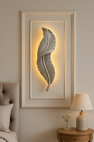 ASZEN Gümüş kuş tüyü aplik ebat (50*14) 9 wolt pil ile calışmaktadır. PİL HED...