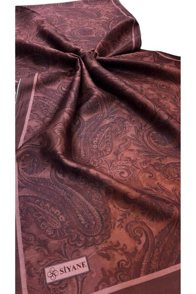 Siyane Dark Rose Scarf Ethnic Painting Pattern Cotton Shawl