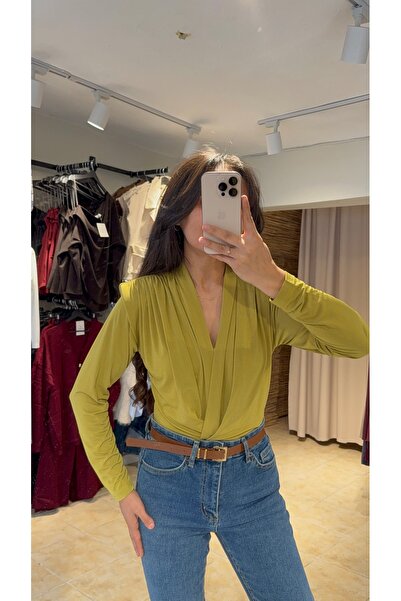 HAVİ OFFİCİAL Kadın Vatkalı Bluz | Bodysuit|Çıtçıtlı