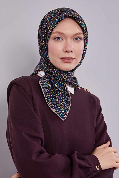 Levidor Eșarfă din mătase twill NEGRĂ 45