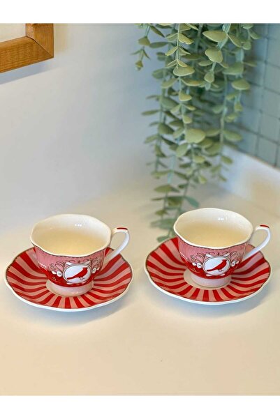 BUCOLIC Set of 2 Royal Bird Pink Cups