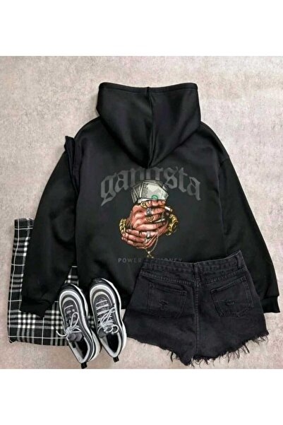 Hunors Sportswear & Company سترة Gannsta مطبوع للجنسين موديل قطن بغطاء رأس