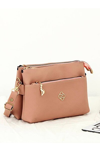 Nudia Γυναικεία τσάντα ώμου με φερμουάρ πολλαπλών θηκών, μοντέλο Hub