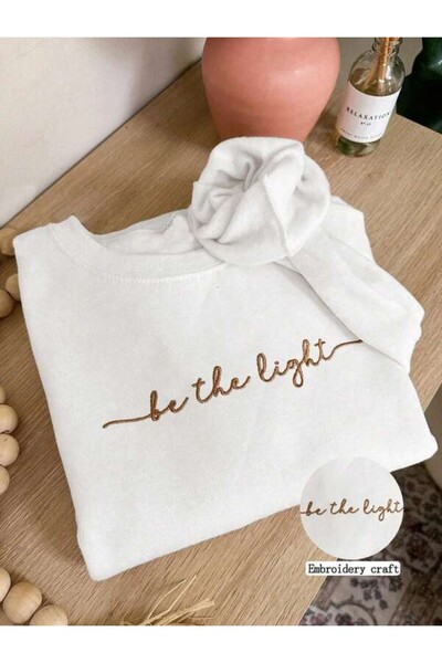 ibibik moda Swea brodată Be The Light tricou