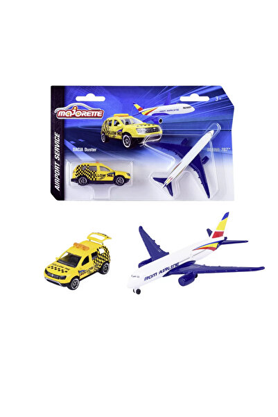 Majorette Dacia Duster car set and Boeing 787 Majorette plane, Multicolor