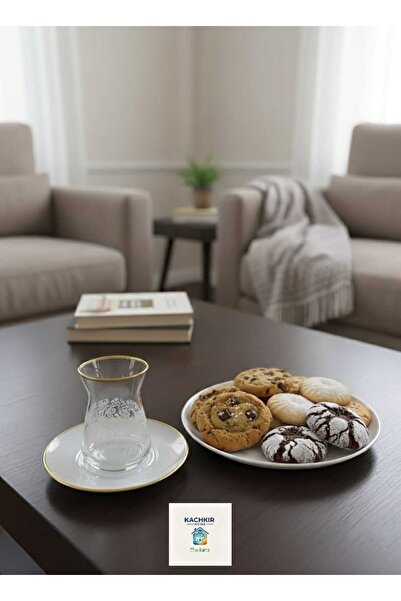 Pasabache Paşabahçe Kachkır Home Heybeli İnce Belli Çay Seti Bardak Çeyiz Set...