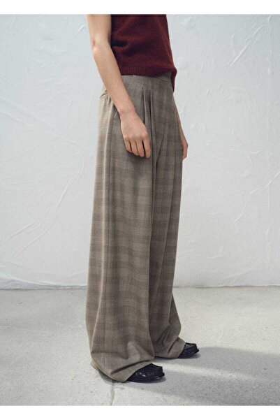 MANGO Woman Kareli wideleg kumaş pantolon