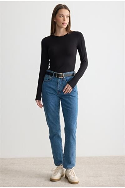 MODA MAÇKA PARK Women's Long-Sleeved Cotton Crew Neck Combed Cotton Undershirt