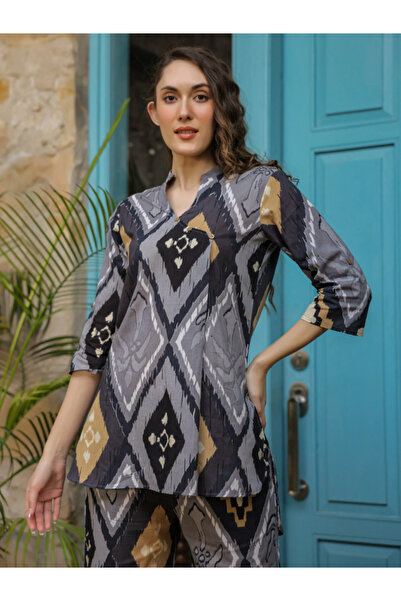 MYSMAR Gray Cotton Salwar Kameez - ALV1109 | Gray