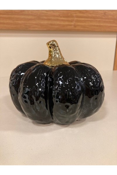 PLUS HOME DEKORATİF PORSELEN SİYAH KABAK OBJE