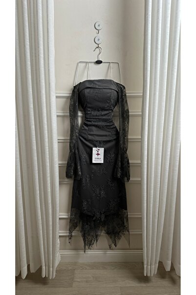 Onila Festa N Midi soft gray lace with sleeves