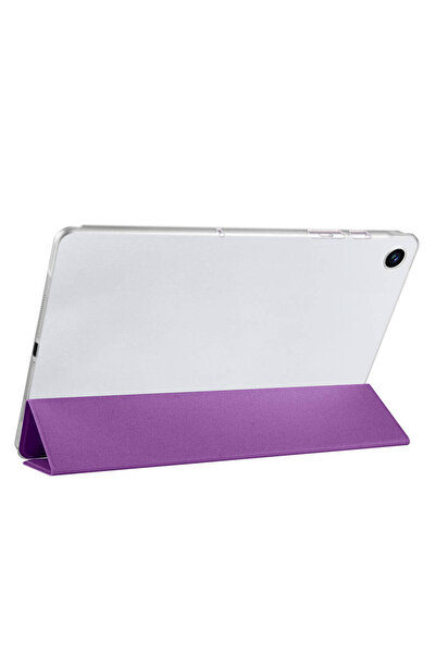zore Galaxy Tab A9 Plus Compatible Ata Smart Cover with Stand 1-1 Case-Purple