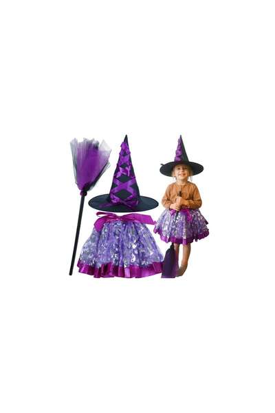Three top online Purple witch costume, 3-piece