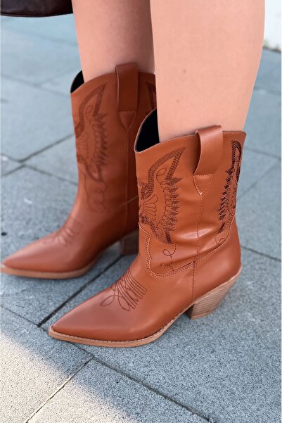 I Love Shoes Γυναικείες μπότες καουμπόη Slaine Μαύρες ματ δερμάτινες με κέντημα