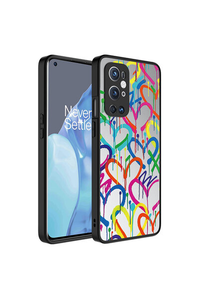 zore One Plus 9 Pro Case Mirrored Patterned Camera Protected Glossy Ata Mirro...