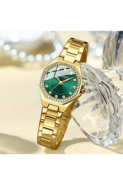 Curren 9100 Luxury Classic Quartz Women's Watch with Diamonds