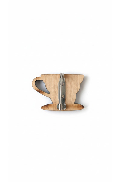 gokmentoy V60 Dripper Brewing Accessory Barista Hand-Painted Wooden Badge