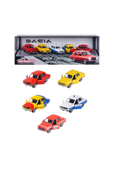 Majorette Σετ 5 αυτοκινήτων Majorette Dacia 1300, Μεταλλικό, Κλίμακα 1:64