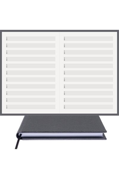 BİDEFTER Music Note Book (with Guitar Tab Key) 100% Handmade, Hand Sewing – Genuine Leather Cloth Binding – A/4