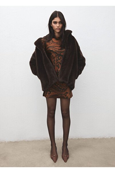 MANGO Woman Paisley desenli saten elbise