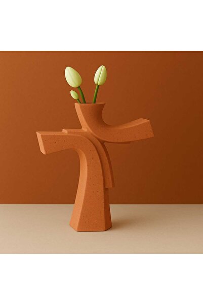 Karra Art مزهرية خرسانية ذات شكل غير متماثل - بلاط ديكور فني وبسيط