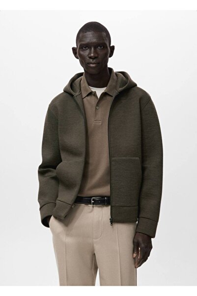 MANGO Man Fermuarlı kapüşonlu sweatshirt