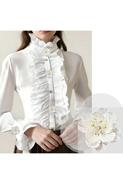 pegu baby collection 2 ADET ÇİÇEK MODEL TREND DÜĞME BROŞ , DÜĞME GEÇİRME APAR...