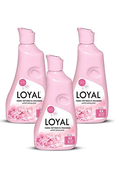 Loyal منعم ومعطر أقمشة مركز برائحة الورد الناعم، 60 غسلة، 3 عبوات × 1500 مل