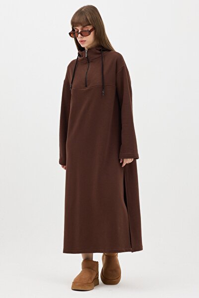 QANU Zippered Sweatshirt Brown