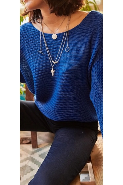 Esperar Pulover tricotat oversize pentru femei și cu guler, model Selanik