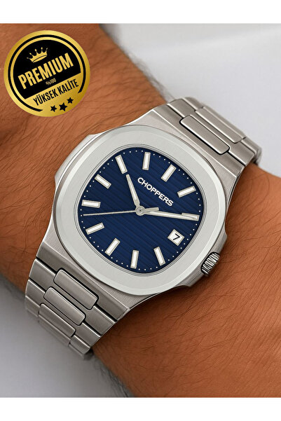 arpat time saat aksesuar Eşref Tek Premium, Dark Blue Dial with Calendar, Steel Men's Watch