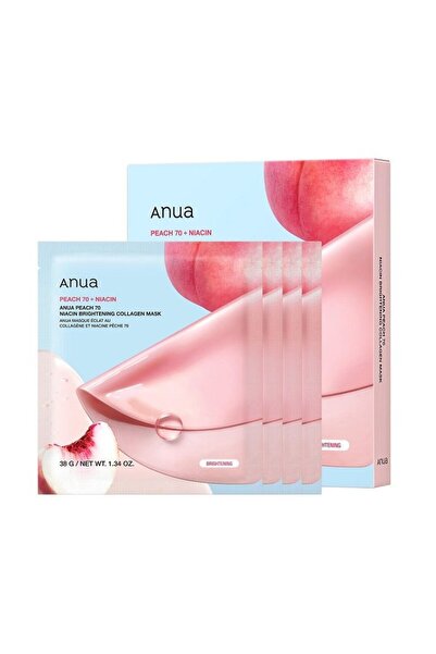 ANUA PEACH 70 Niacin Brightening Collagen Mask - Set of Masks for Hydration and Brightening by