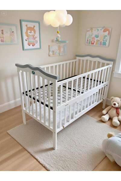 Baby shine New wooden bed with storage, multiple colors, size 70x130