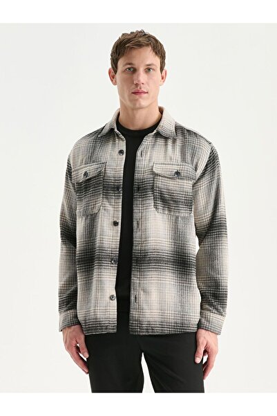 LC Waikiki Jachetă cămașă pentru bărbați în carouri LCW Vision Regular Fit