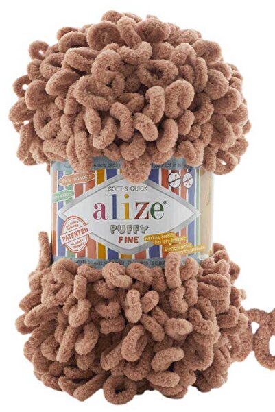 urzsmell Alize Puffy Fine Small Loop Single 100% Micropolyester / 100 g - 14.5 m 261Redbrown