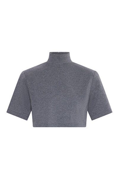 laulei Padded Stand Collar Crop