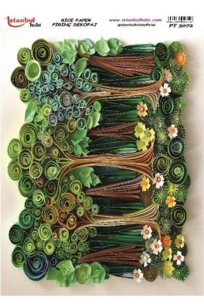 İstanbul Hobi Pirinç Dekopaj Kağıdı 30x42cm PT-3072 Ağaç Quilling