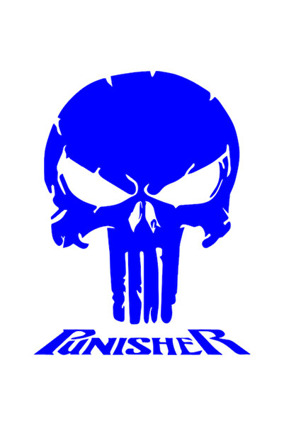 Oracal Decorative car sticker 'Punisher skull', 18x14 cm, Blue