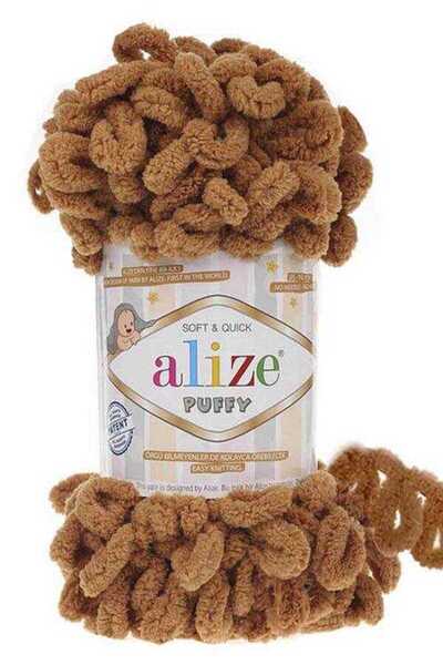 urzsmell Alize Puffy Hand Knitting Yarn 100 Gr. 9 Meters. Finger Knitting Yarn 179 Chocolate