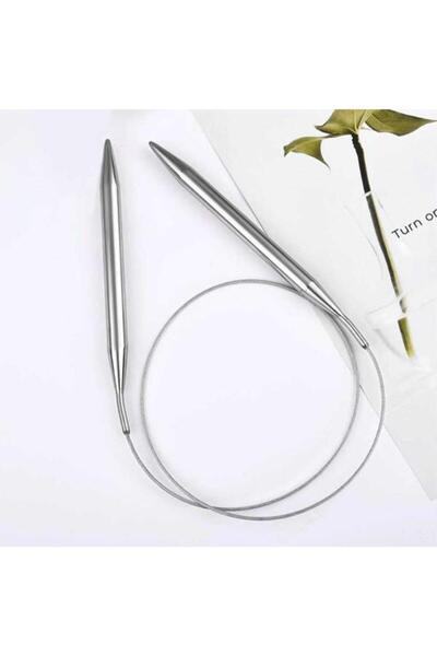 HOBİ Çelik Telli Misinalı Örgü Şişi Seti 100 cm Dayanıklı Misina Şiş Örgü ve Dantel Yapımı İçin Uygun