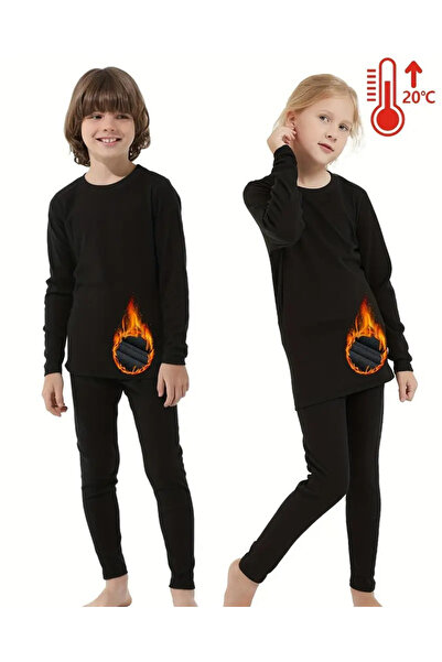 De Bijoura Boys & Girls Thermal Underwear Set Cotton Thick Winter Children's Leggings Set